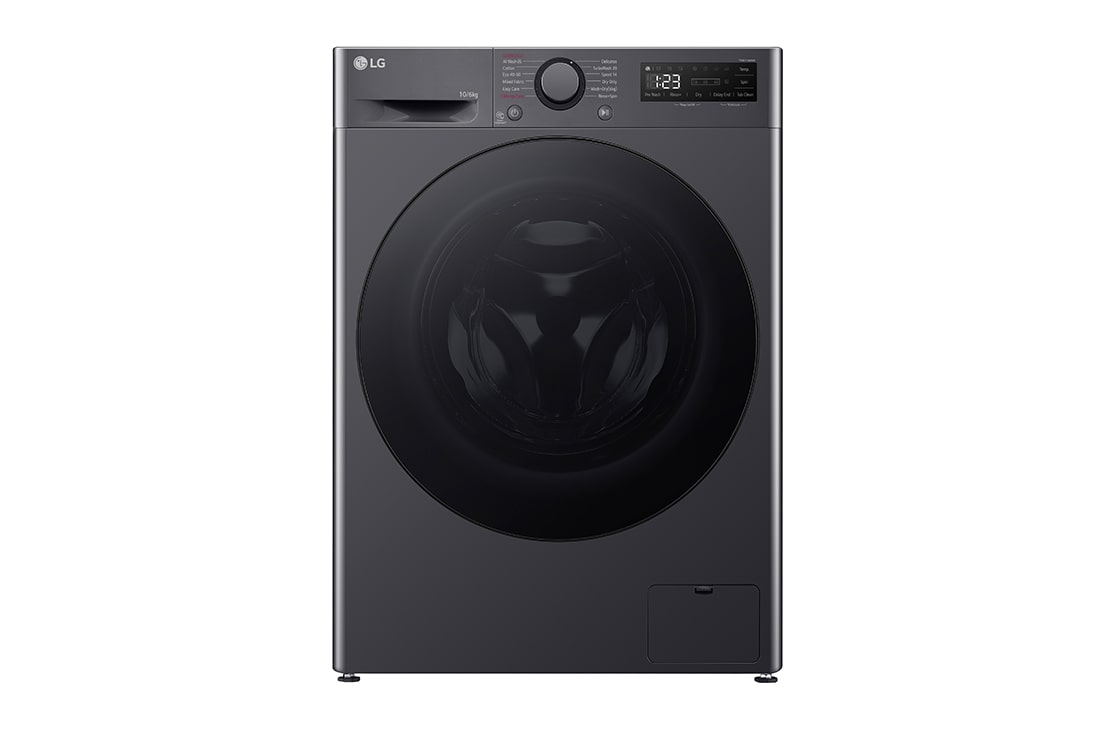 LG kuivatiga pesumasin 10/6 kg I AIDD | R5 Seeria A/D | Sügavus 56.5cm | Must | Aur |  Turbowash360 | F4DR510S2M, Elölnézet, F4DR510S2M
