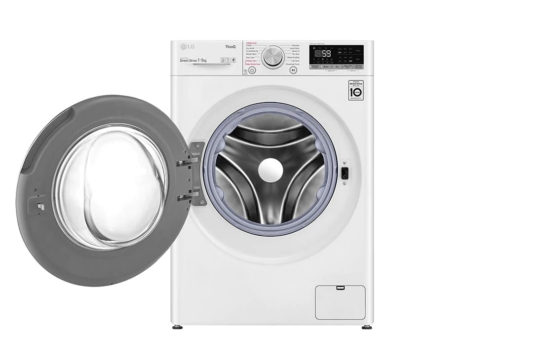 LG kitsas kuivatiga pesumasin 7/5 kg | AIDD | V5 Seeria D/E | Sügavus 47.5cm | Valge  |  Turbowash  | Aur |  WiFi | F2DV5S7S0E, F2DV5S7S0E, thumbnail 2