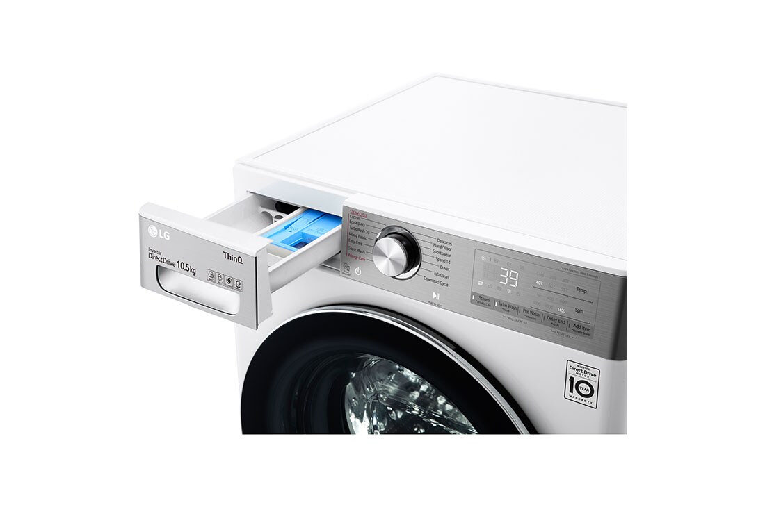 LG pesumasin 10.5kg I AIDD |  V9 Seeria A | Sügavus 56.5cm | Valge  |  Turbowash360  | Aur |  WiFi | F4WV910P2WE, F4WV910P2WE, F4WV910P2WE, thumbnail 5