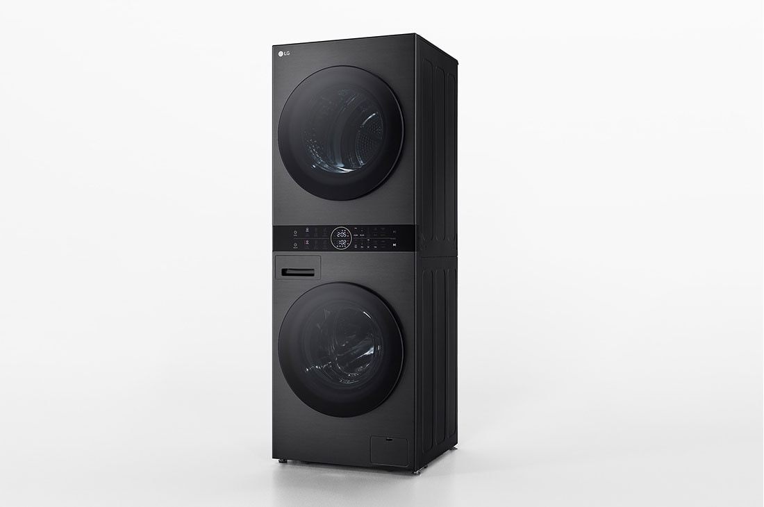 LG WashTower, pesumasin 12kg, kuivati 10kg | A-10%/A+++ | AIDD | TurboWash360 | Sügavus 66cm | Must | Aur | WT1210BBF, SIDE VIEW, WT1210BBF, thumbnail 3