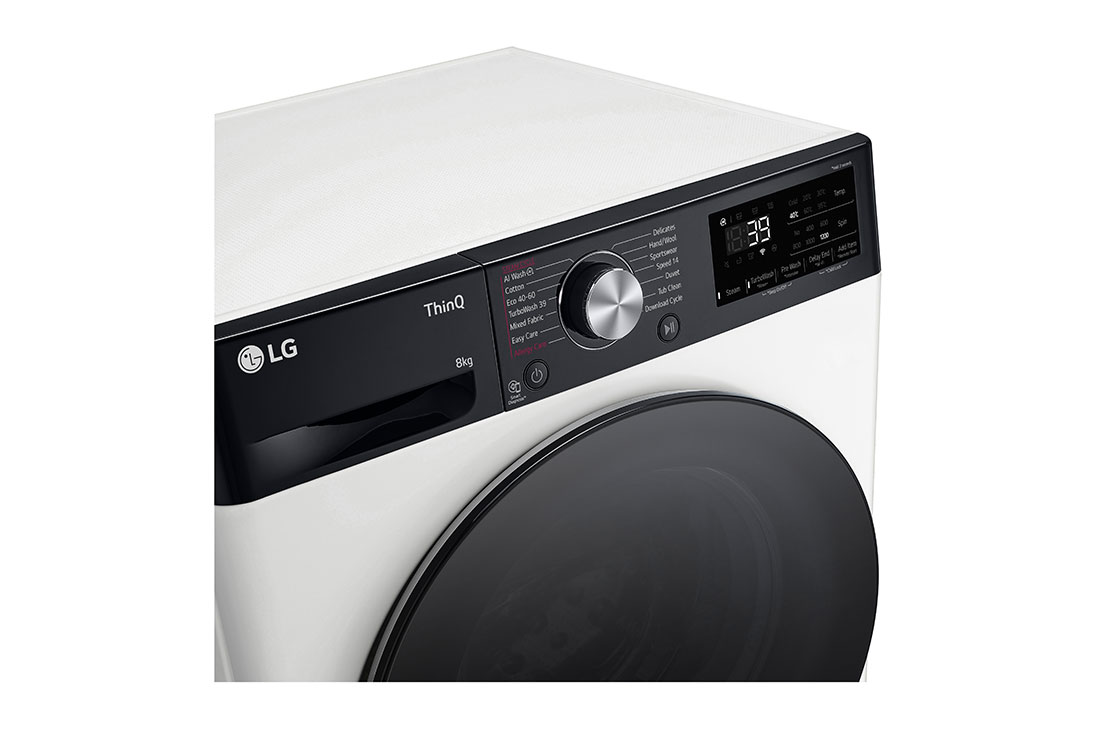 LG kitsas pesumasin 8 kg | AIDD | R7 Seeria A-10%| Sügavus 47.5cm | Valge | Turbowash360 | Aur | WiFi| F2WR708S2H, Display view, F2WR708S2H, thumbnail 3