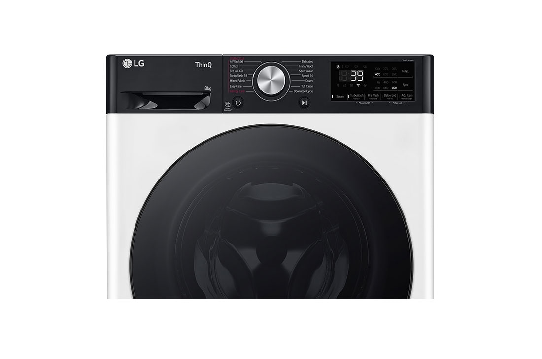LG kitsas pesumasin 8 kg | AIDD | R7 Seeria A-10%| Sügavus 47.5cm | Valge | Turbowash360 | Aur | WiFi| F2WR708S2H, Front top view, F2WR708S2H, thumbnail 6