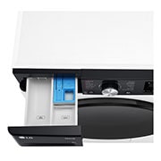 LG kitsas pesumasin 8 kg | AIDD | R7 Seeria A-10%| Sügavus 47.5cm | Valge | Turbowash360 | Aur | WiFi| F2WR708S2H, Top perspective view with detergent port open, F2WR708S2H, thumbnail 7