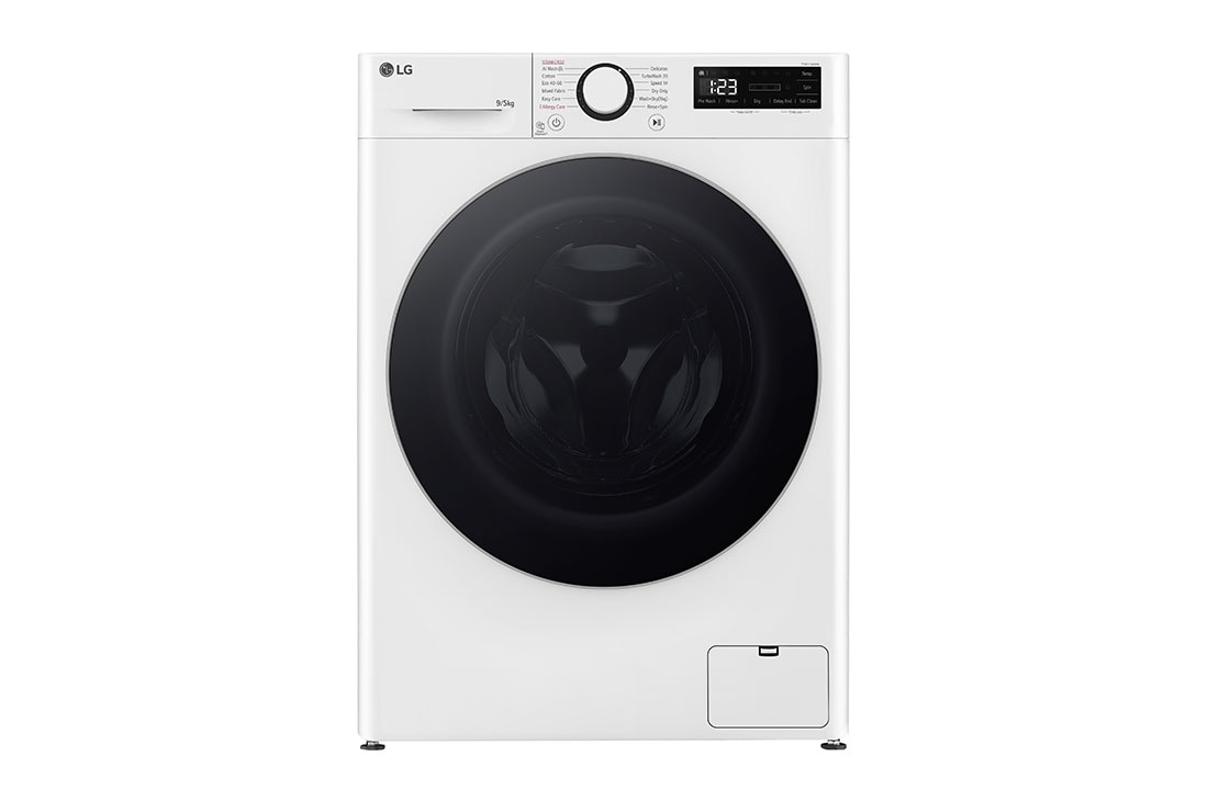 LG kitsas pesumasin 9kg I AIDD | R5 Seeria A-10% | Sügavus 47.5cm | Valge | Aur | Turbowash360  | F2DR509S1W, Front view , F2DR509S1W
