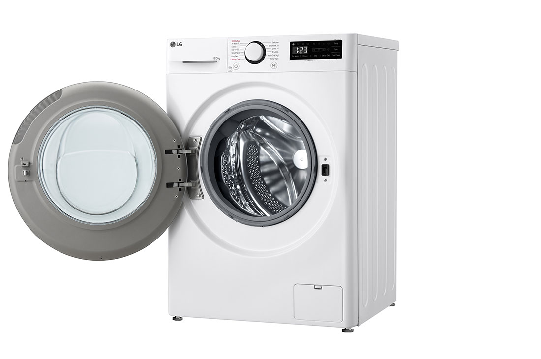LG kitsas kuivatiga pesumasin 8/5 kg | AIDD | R7 seeria A/E | sügavus 47.5cm | Valge |  Turbowash360  | Aur  | F2DR508S1W, Right side view with door open, F2DR508S1W, thumbnail 13