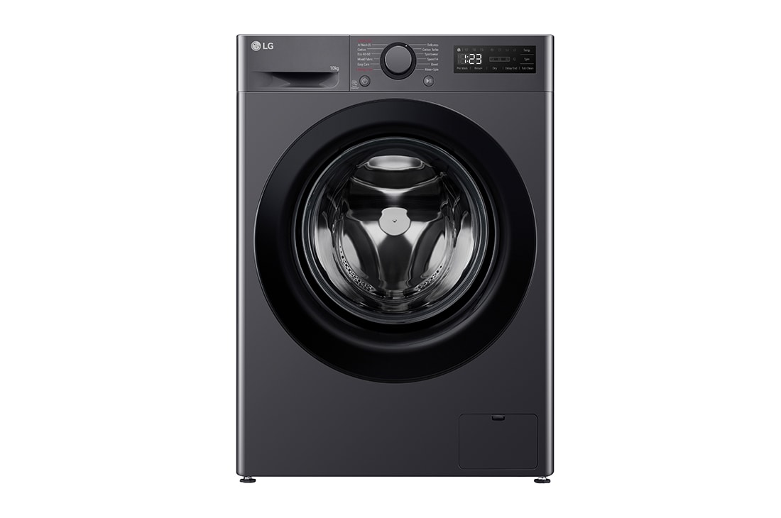 LG pesumasin 10kg I AIDD | R5 Seeria A-10% | Sügavus 56.5cm | Must | Aur | F4WR510SBM, Front view, F4WR510SBM