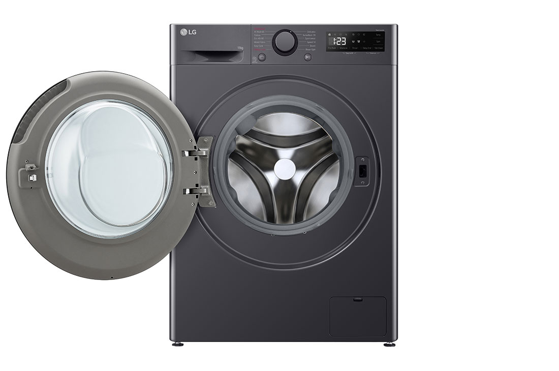 LG pesumasin 11kg I AIDD |&nbsp;R5 Seeria&nbsp;A-10% | Sügavus 56.5cm | Must | Aur | F4WR511S2M, Front view with door open, F4WR511S2M, thumbnail 2