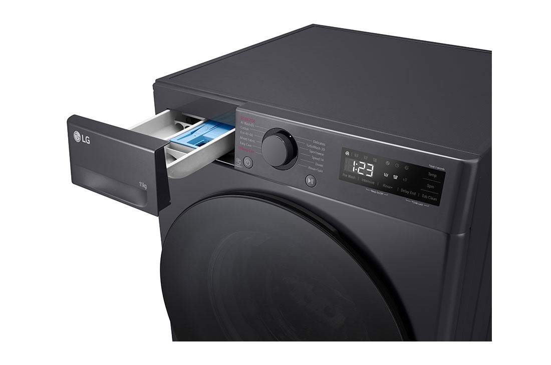 LG pesumasin 11kg I AIDD |&nbsp;R5 Seeria&nbsp;A-10% | Sügavus 56.5cm | Must | Aur | F4WR511S2M, Detergent port view, F4WR511S2M, thumbnail 6