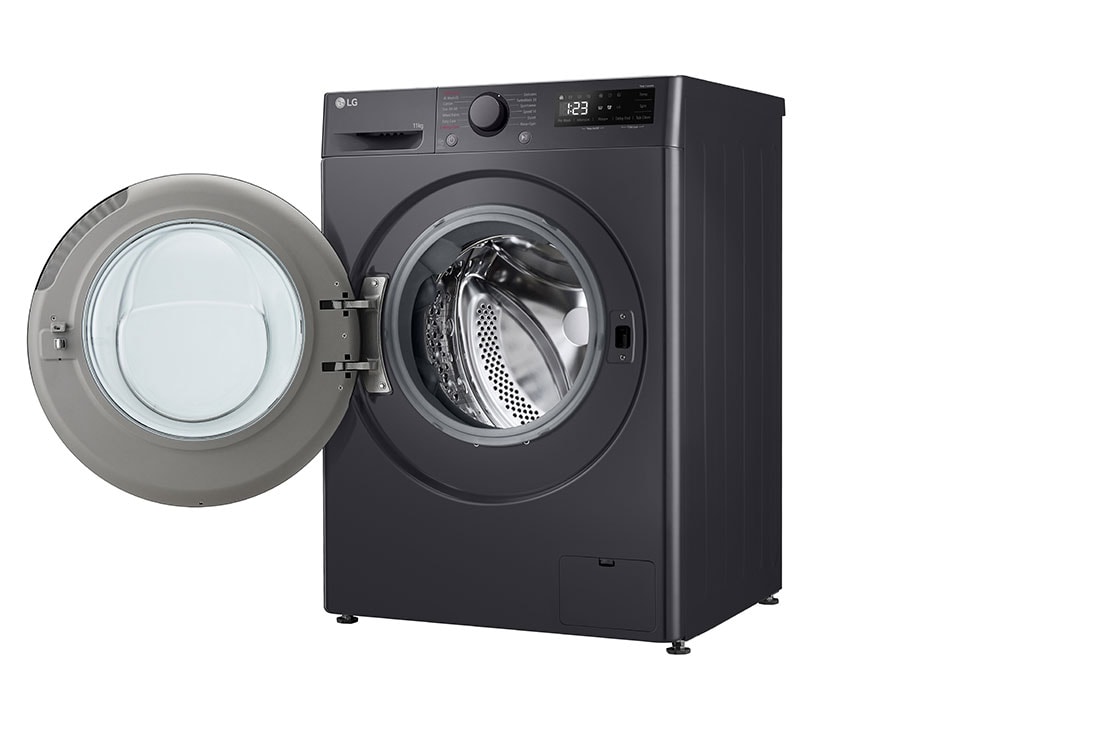LG pesumasin 11kg I AIDD |&nbsp;R5 Seeria&nbsp;A-10% | Sügavus 56.5cm | Must | Aur | F4WR511S2M, Right side view with door open, F4WR511S2M, thumbnail 13