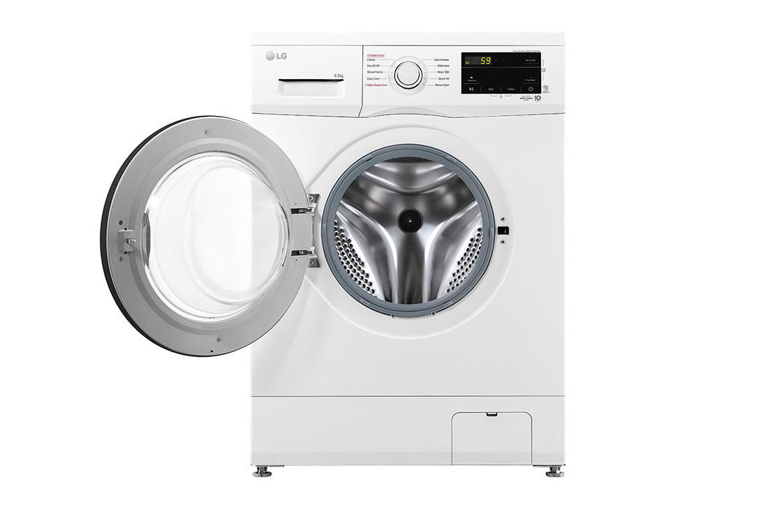 LG pesumasin | 6.5kg | Valge | E klass | Inverter Direct Drive™ | Steam™, door open view, F2J3WSBWE, thumbnail 2