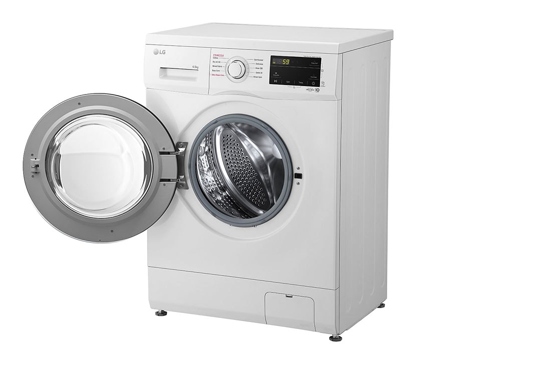 LG pesumasin | 6.5kg | Valge | E klass | Inverter Direct Drive™ | Steam™, Door open side view, F2J3WSBWE, thumbnail 10