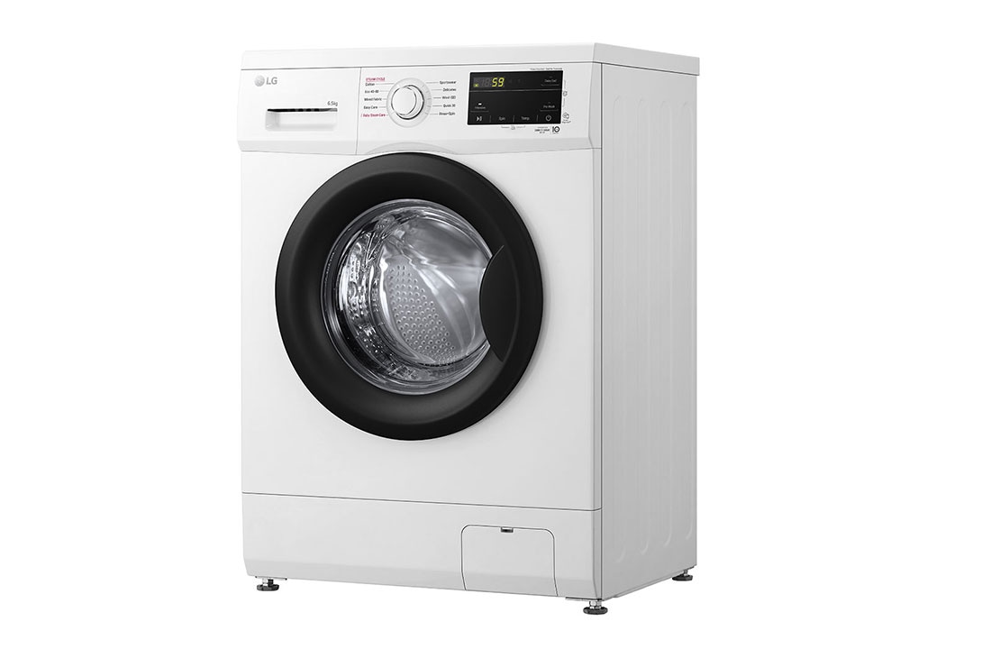 LG pesumasin | 6.5kg | Valge | E klass | Inverter Direct Drive™ | Steam™, Side view, F2J3WSBWE, thumbnail 11