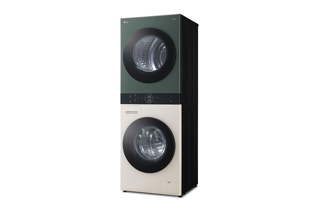 LG WashTower, pesumasin 12kg, kuivati 10kg | A-10%/A+++ | AIDD | TurboWash360 | Sügavus 66cm | Beež, roheline| Aur |WT1210EGF, WT1210EGF, thumbnail 3