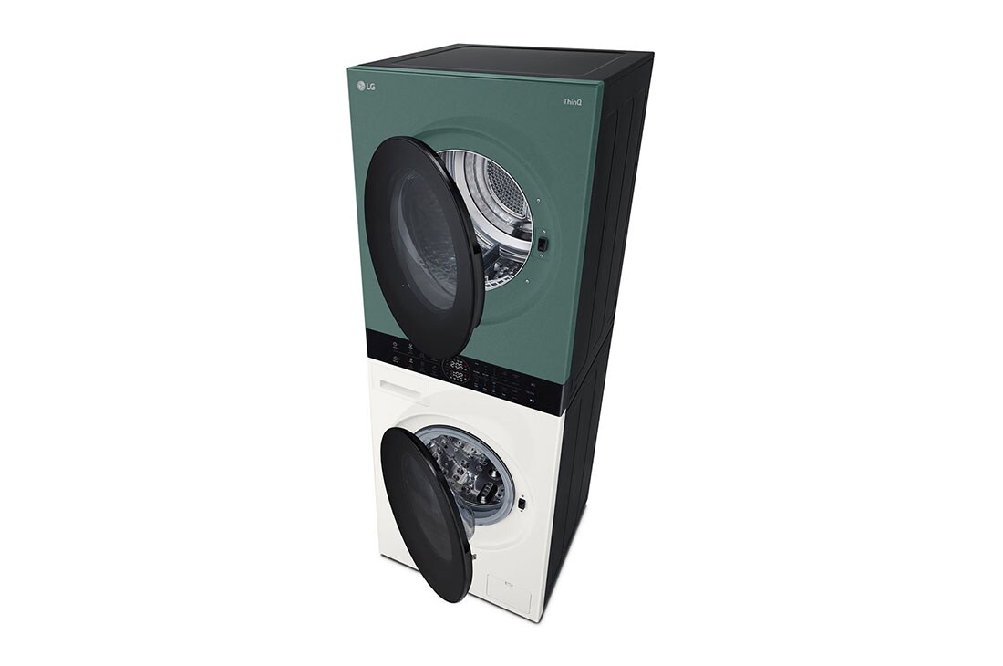 LG WashTower, pesumasin 12kg, kuivati 10kg | A-10%/A+++ | AIDD | TurboWash360 | Sügavus 66cm | Beež, roheline| Aur |WT1210EGF, WT1210EGF, thumbnail 4