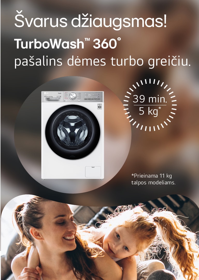 Emal on vaba päev?<br>Sellest pole midagi!<br>TurboWash™360°-ga on ka isal kõik pesu puhas!