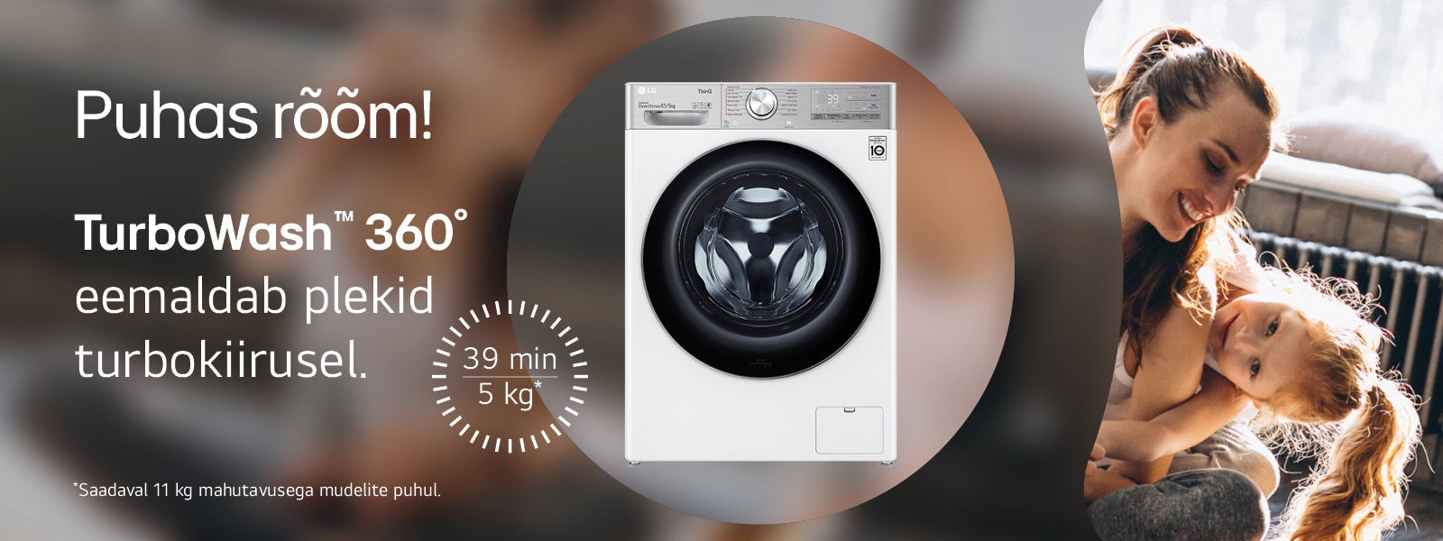Emal on vaba päev?<br>Sellest pole midagi!<br>TurboWash™360°-ga on ka isal kõik pesu puhas!