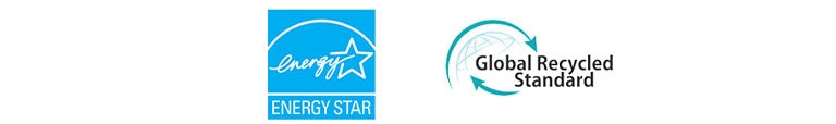 Vasakult alates ENERGY STAR (logo),  Global Recycled Standard (logo)