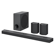 LG Soundbar S95QR , Diagonaalne vaade soundbarile, bassikõlarile ja tagakõlaritele, S95QR, thumbnail 2