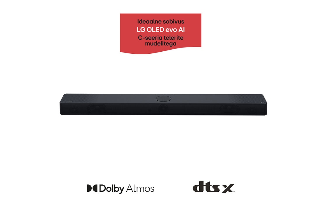 LG 400W, 3.1.3 kanaliga SC9S LG Soundbar helisüsteem koos Dolby Atmos-ga, ideaalne sobivus LG OLED evo AI C-seeria TV, Soundbari eestvaade, SC9S, thumbnail 2