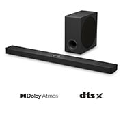 LG 570W, 5.1.3 kanaliga S90TY LG Soundbar helisüsteem koos Dolby Atmos-ga, LG Soundbar S90TY ribakõlari ja bassikõlari nurgavaade, S90TY, thumbnail 1