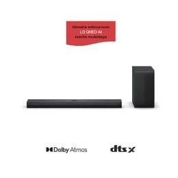 LG Soundbar S70TY ribakõlari ja bassikõlari eestvaade