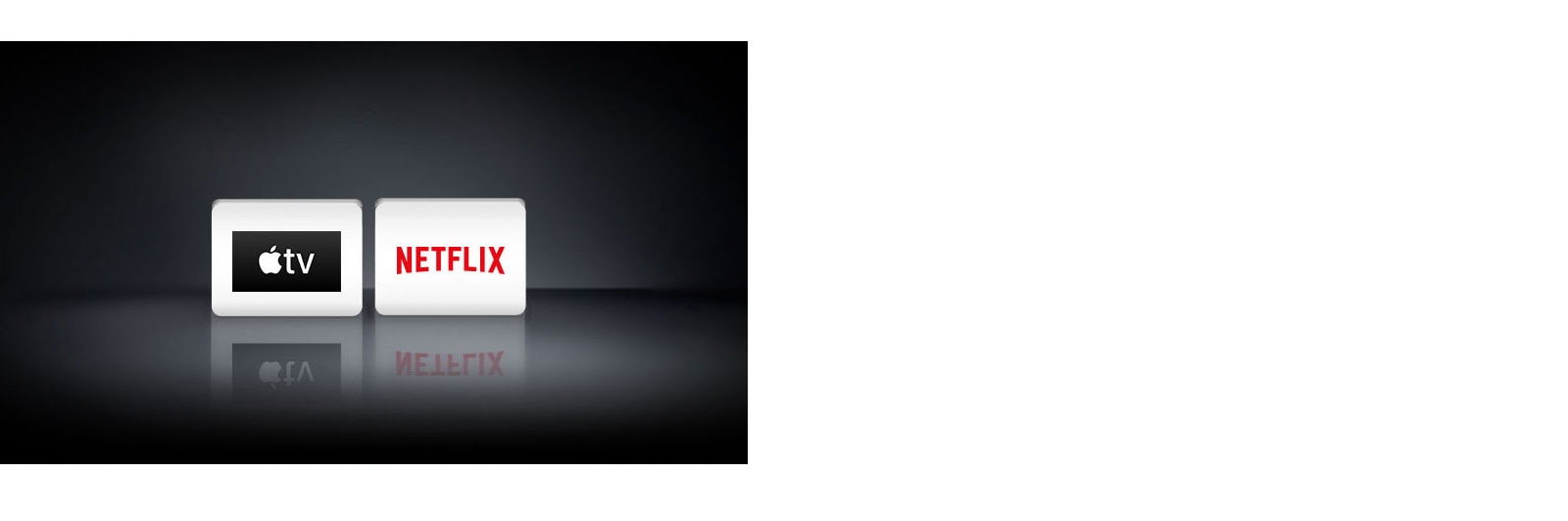 Kaks logo:  Apple TV rakendus ja Netflix