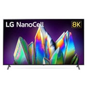 LG 75-tolline NanoCell 8K teler koos protsessor α9 ja helisüsteem Dolby Atmos, front view with infill image and logo, 75NANO993NA, thumbnail 1