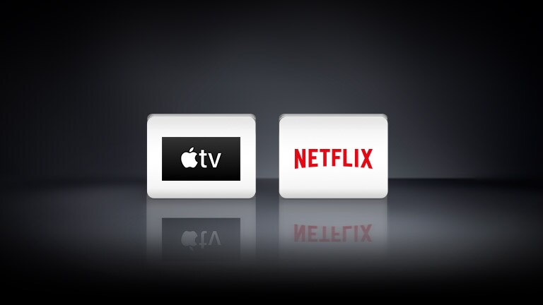 Kaks logo: Apple TV rakendus, Netflix 