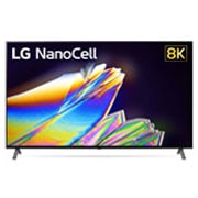 LG 65-tolline NanoCell 8K teler koos protsessor α9 ja helisüsteem Dolby Atmos, front view with infill image and logo, 65NANO953NA, thumbnail 1