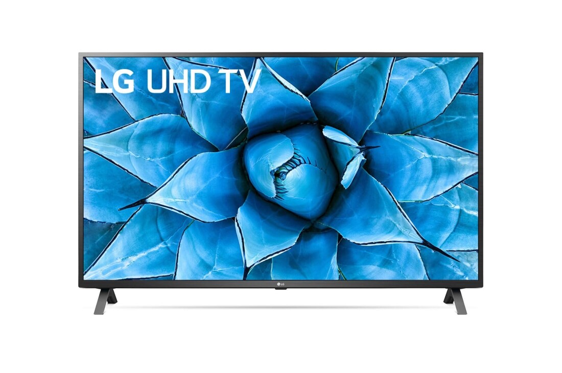 LG 55-tolline UHD 4K tele, eestvaade koos täitepildiga, 55UN73003LA