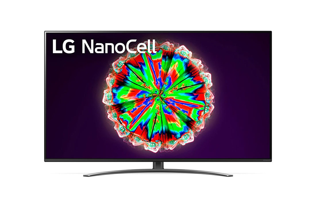 LG 55-tolline NanoCell 4K teler, eestvaade koos täitepildiga, 55NANO813NA