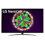 LG 49-tolline NanoCell 4K teler, eestvaade koos täitepildiga, 49NANO813NA