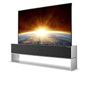 LG 65-tolline OLED 4K teler, Külgvaade 60 kraadi alt koos täitepildiga, OLED65RX9LA, thumbnail 5