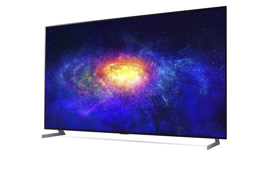 LG 77-tolline OLED 8K teler, Külgvaade 30 kraadi alt koos täitepildiga, OLED77ZX9LA, thumbnail 2