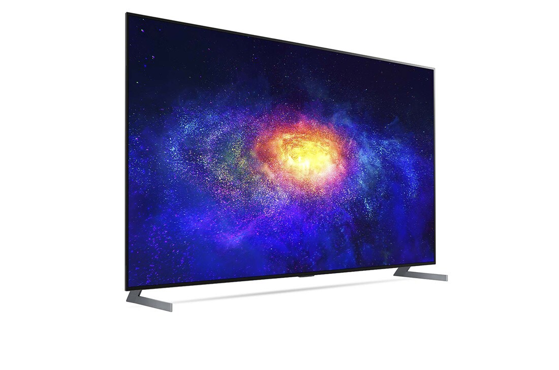 LG 77-tolline OLED 8K teler, Külgvaade 60 kraadi alt koos täitepildiga, OLED77ZX9LA, thumbnail 5