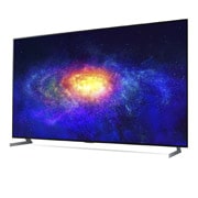 LG 77-tolline OLED 8K teler, Külgvaade 30 kraadi alt koos täitepildiga, OLED77ZX9LA, thumbnail 2