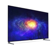 LG 77-tolline OLED 8K teler, Külgvaade 60 kraadi alt koos täitepildiga, OLED77ZX9LA, thumbnail 5