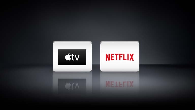Neli logo: Apple TV rakendus, Netflix.