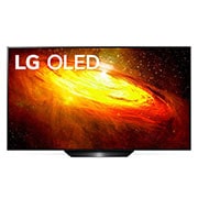 LG 65-tolline OLED 4K teler koos G-Sync™ ja helisüsteem Dolby Atmos, eestvaade koos täitepildiga, OLED65BX3LB, thumbnail 1