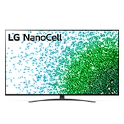 LG 55-tolline NanoCell 4K teler koos protsessor α7 ja helisüsteem Dolby Atmos, LG NanoCell teleri eestvaade, 55NANO813PA, thumbnail 1