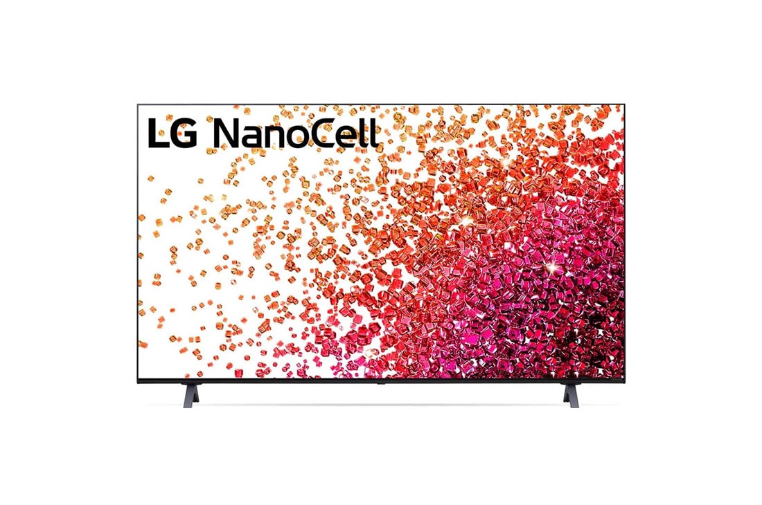 LG 65-tolline NanoCell 4K teler koos protsessor α7 ja helisüsteem Dolby Atmos, LG NanoCell teleri eestvaade, 65NANO753PA