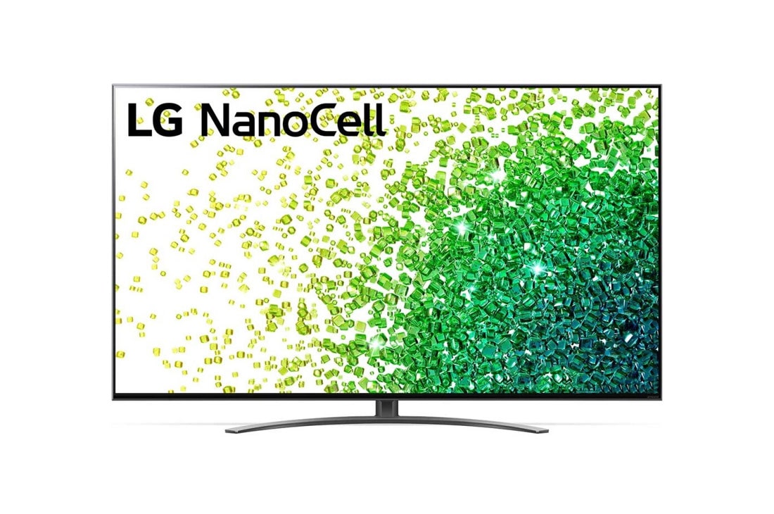 LG 55-tolline NanoCell 4K teler koos protsessor α7 ja helisüsteem Dolby Atmos, LG NanoCell teleri eestvaade, 55NANO863PA