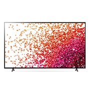 LG 86-tolline NanoCell 4K teler koos protsessor α7 ja helisüsteem Dolby Atmos, eestvaade koos täitepildiga, 86NANO753PA, thumbnail 2