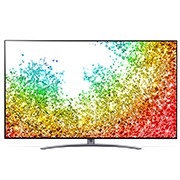 LG 75-tolline NanoCell 8K teler koos protsessor α9 ja helisüsteem Dolby Atmos, eestvaade koos täitepildiga, 75NANO963PA, thumbnail 2