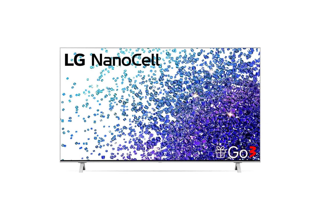 LG 50-tolline NanoCell 4K teler koos protsessor α7 ja helisüsteem Dolby Atmos, LG NanoCell teleri eestvaade, 50NANO773PA