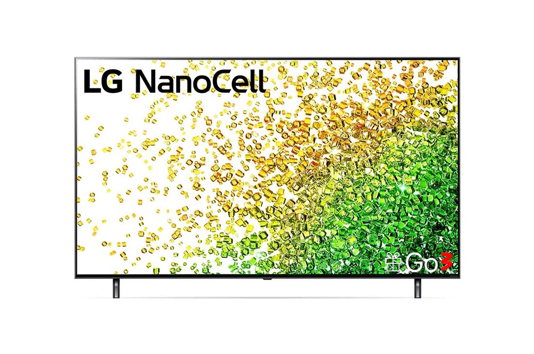 LG 50-tolline NanoCell 4K teler koos protsessor α7 ja helisüsteem Dolby Atmos, LG NanoCell teleri eestvaade, 50NANO853PA