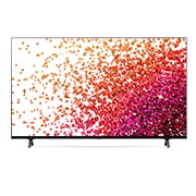 LG 65-tolline NanoCell 4K teler koos protsessor α7 ja helisüsteem Dolby Atmos, eestvaade koos täitepildiga, 65NANO753PR, thumbnail 2