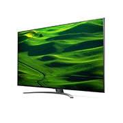 LG 65-tolline QNED 4k teler, Külgvaade 30 kraadi alt koos täitepildiga, 65QNED813QA, thumbnail 3