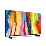 LG OLED evo C2 42-tolline 4K nutiteler, külgvaade 30 kraadi all, OLED42C21LA, thumbnail 6