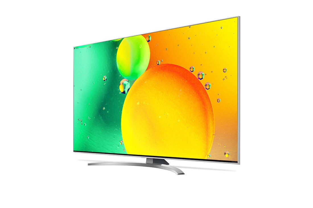 LG 55-tolline NanoCell 4K teler koos protsessor α7 ja helisüsteem Dolby Atmos, Külgvaade 30 kraadi alt koos täitepildiga, 55NANO783QA, thumbnail 3